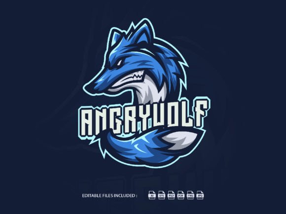 Download Wolf E-Sport Cartoon Illustration Logo - Logo Collection