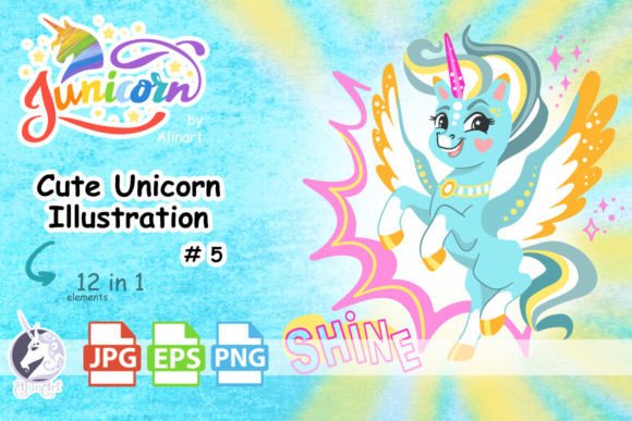 Download Cute Unicorn Illustration #5&nbsp; - Unicorn Collection