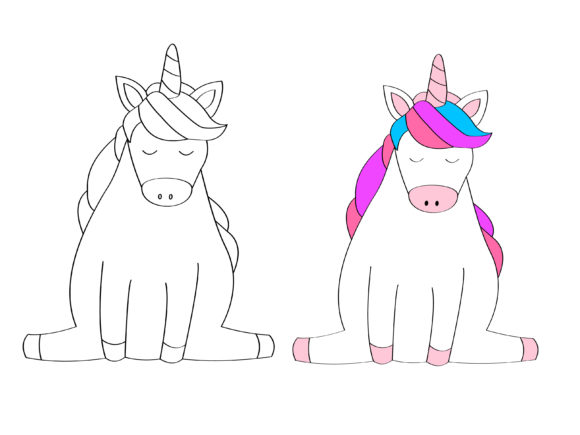 Download Coloring Cute Unicorn Vector - Unicorn Collection