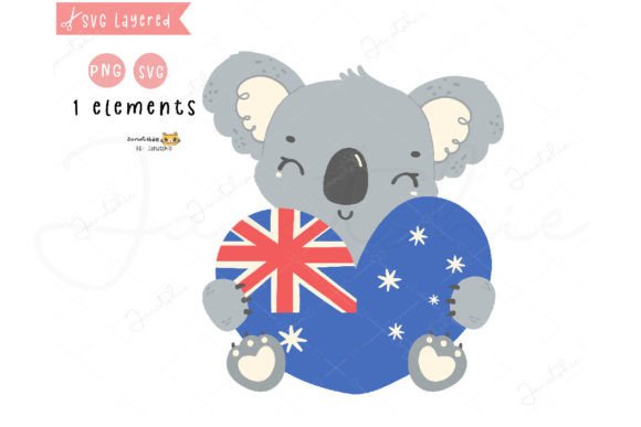 Download Australia Day Baby Koala with Heart Svg - Australia day Collection